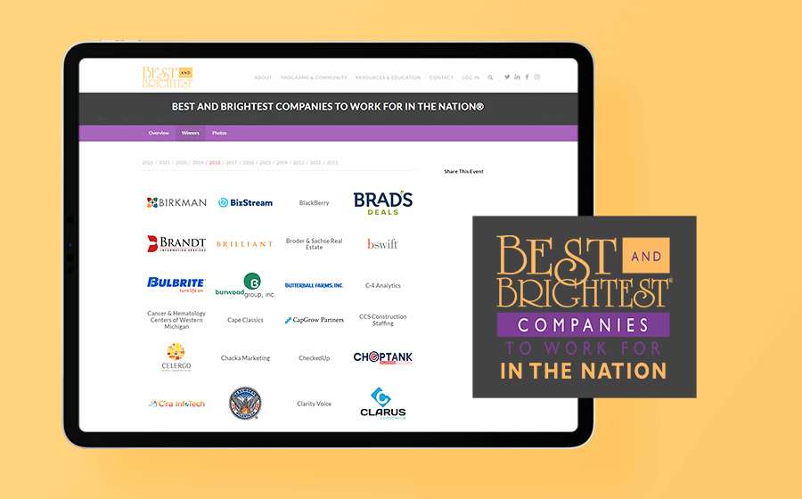 BizStream Named National Best and Brightest Companies to Work For