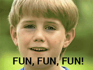 Kid saying 'fun, fun, fun'
