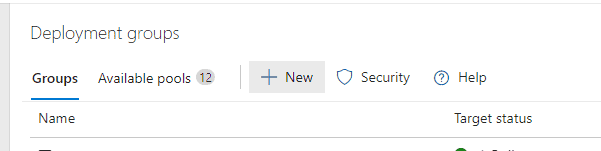 "New" deployment group button