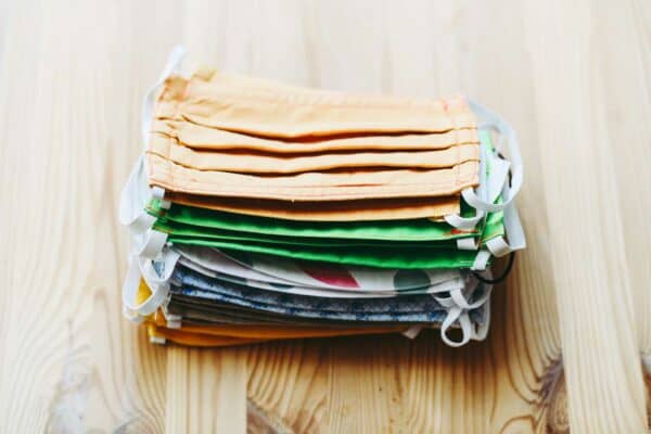 stack of colorful masks