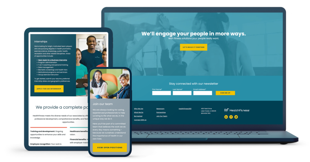 HealthFitness website shown on devices