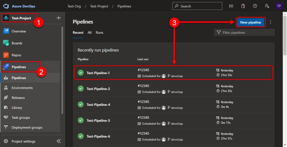 Pipelines in Azure DevOps