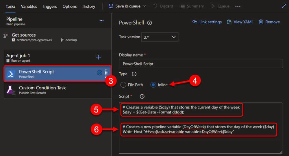 Custom PowerShell Script: When it’s a specific day of the week settings