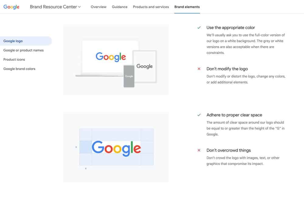 Google brand guide