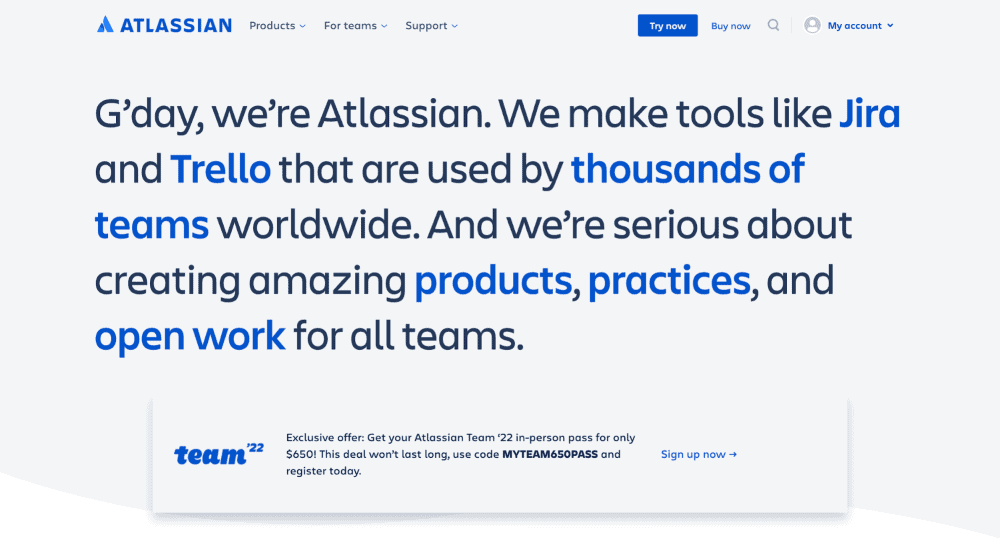 Atlassian brand voice example