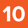 white text "10" on orange background