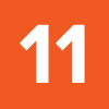 white text "11" on orange background