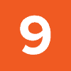 white text "9" on orange background