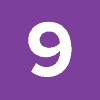 white text "9" on purple background