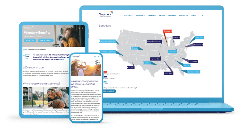 Trustmark Benefits devices mock-up