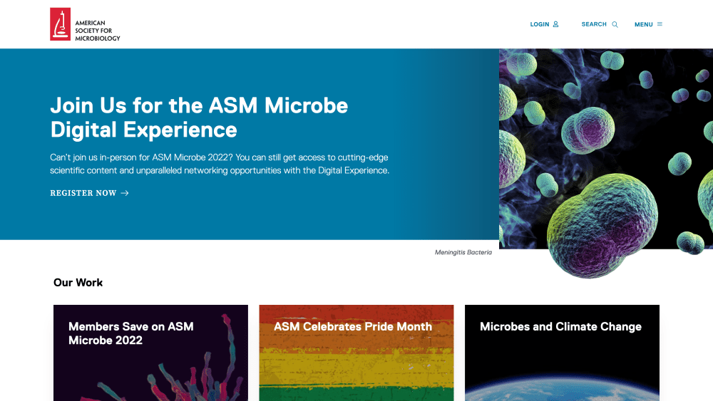 ASM Home page screenshot