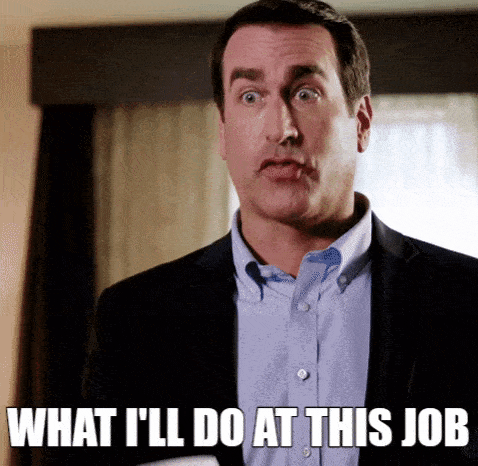 Gif with text "What I'll do at this job"