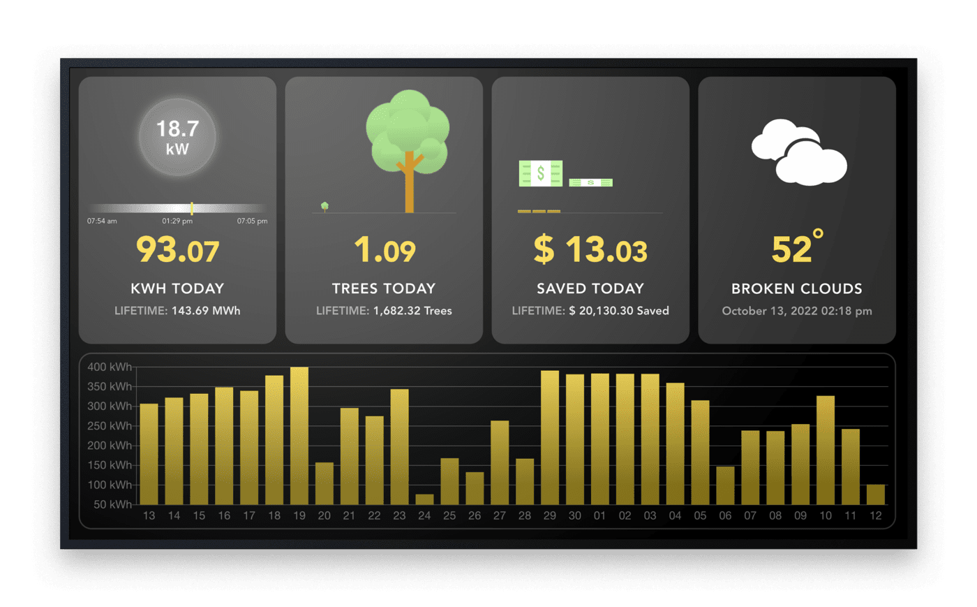 BizStream Solar Dashboard, Custom Application - BizStream