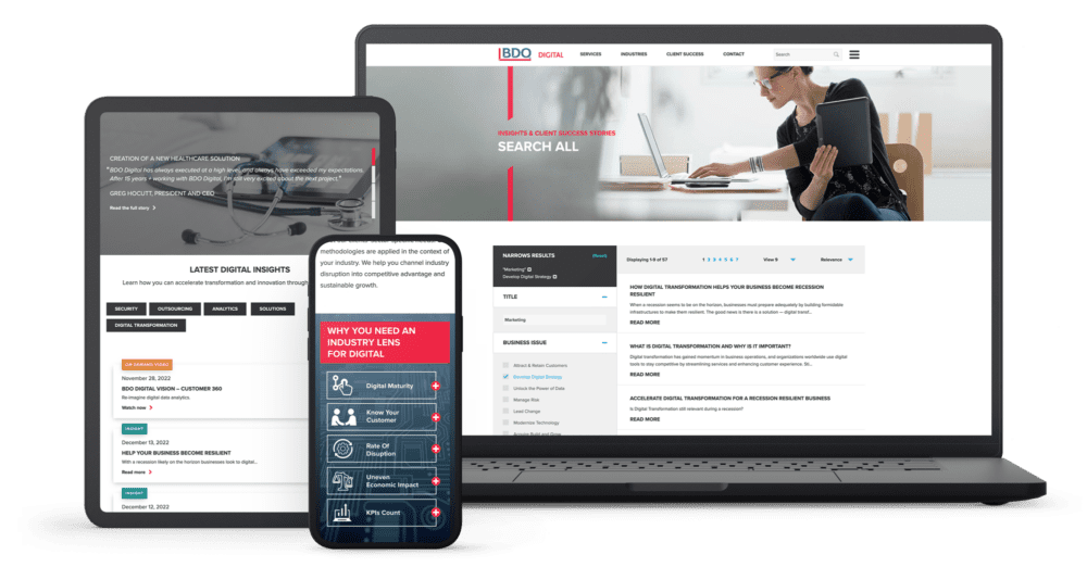 multiple devices showing BDO Digital website