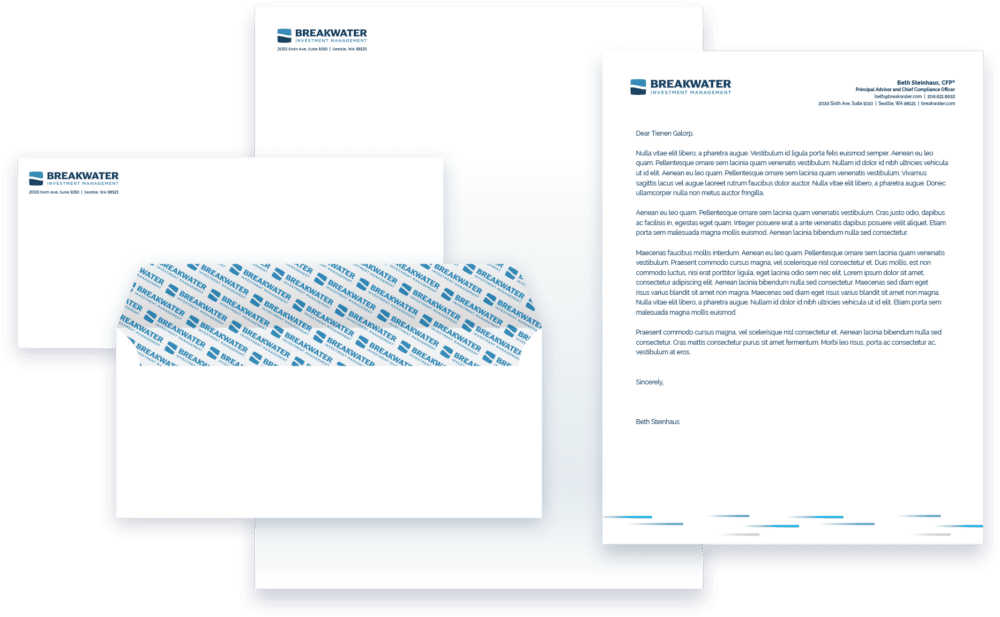 Breakwater stationery mock-up