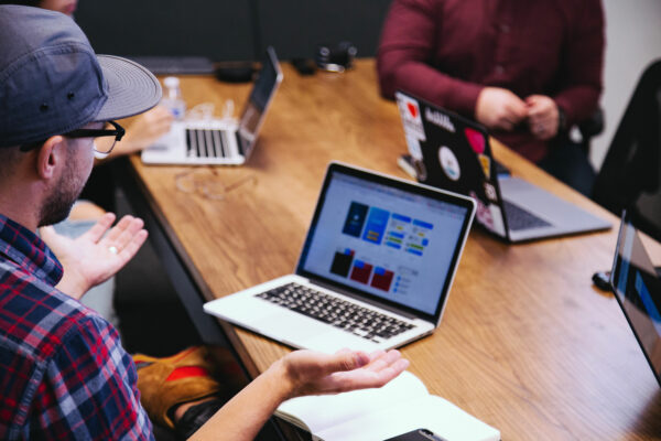 Man talking in a meeting