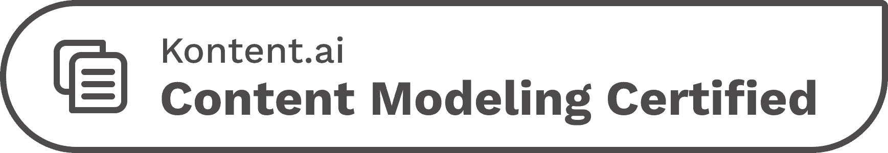 Kontent.ai Content modeling certified badge
