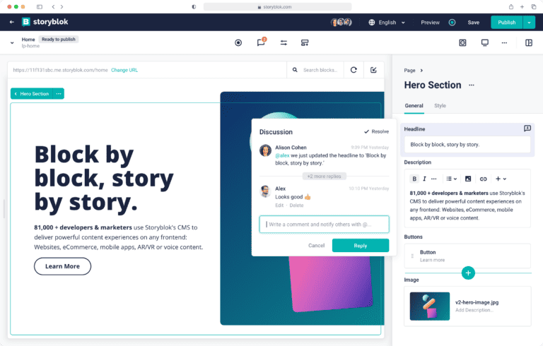 Storyblok Visual editor