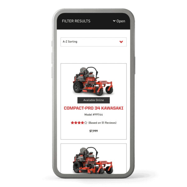 Gravely website shown on mobile device