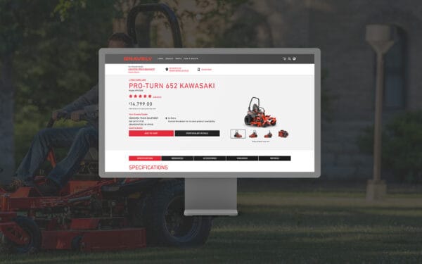 Gravely website shown on monitor