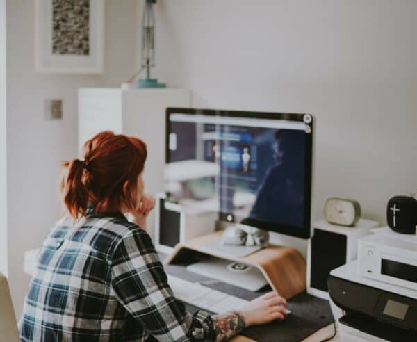 Woman using her computer