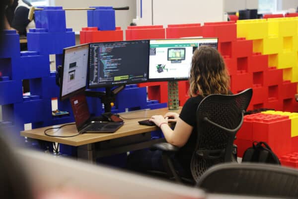 BizStream team member working at desk