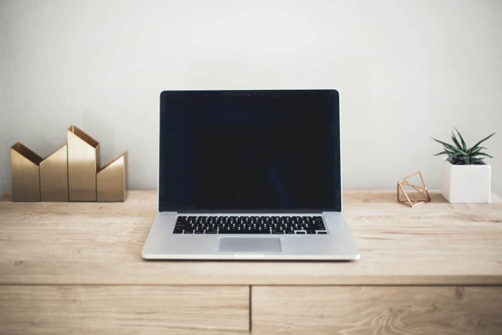 Laptop on a desk