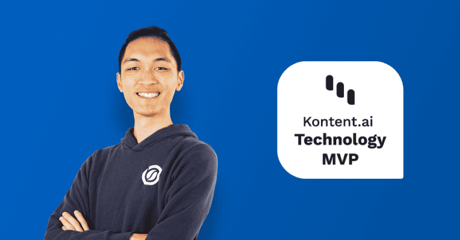 Image of Nick Kooman next to Kontent.ai Technology MVP badge