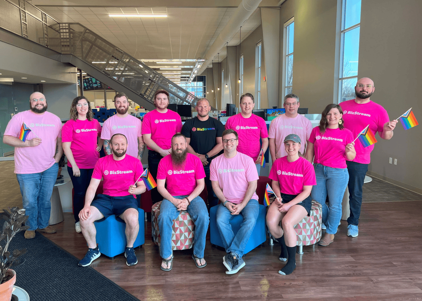 BizStream team members celebrating International Day of Pink