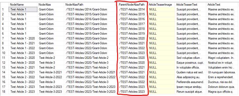 SQL query screen capture