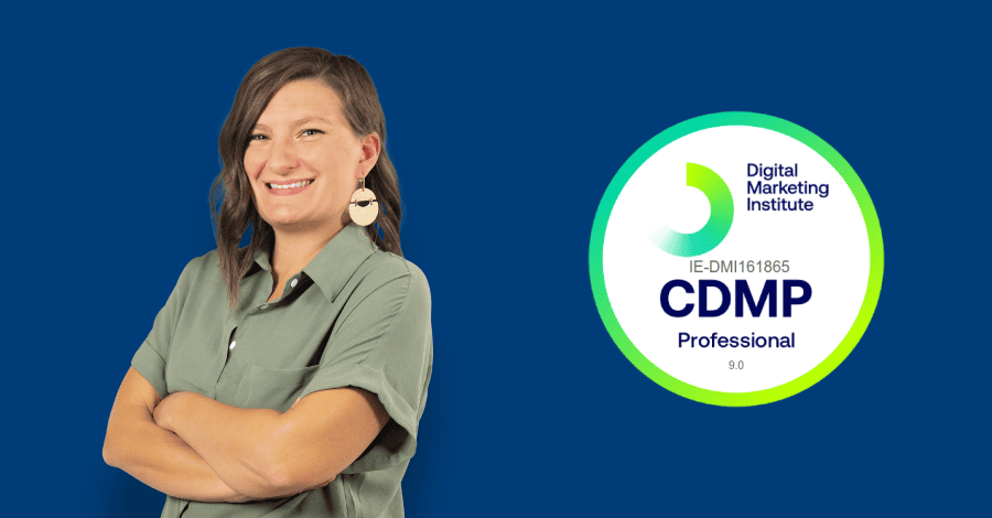 Michelle Lentz with Digital Marketing Professional certification logo