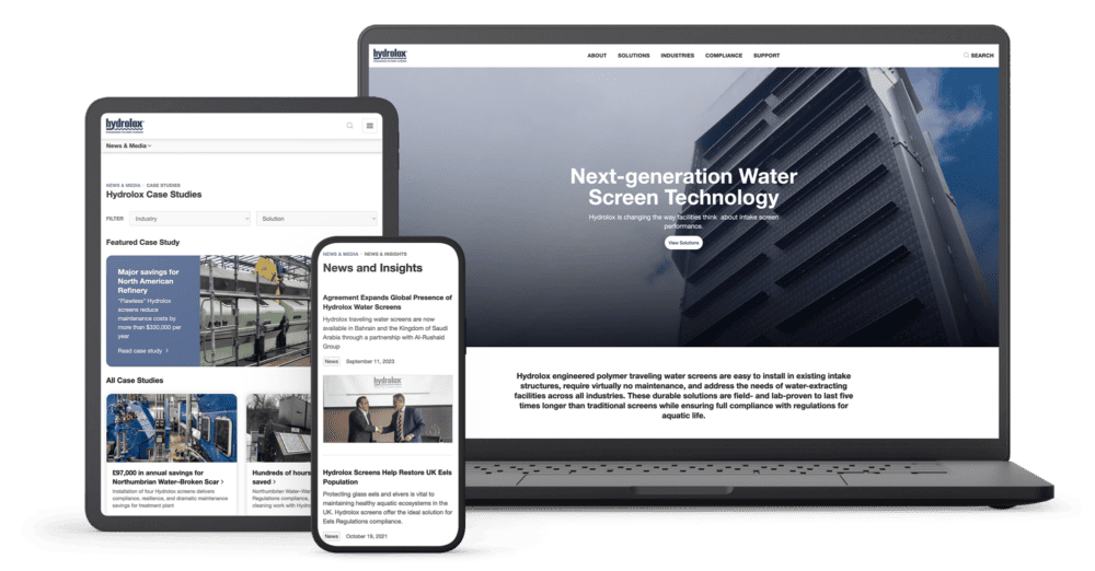 Hydrolox website shown on multiple devices