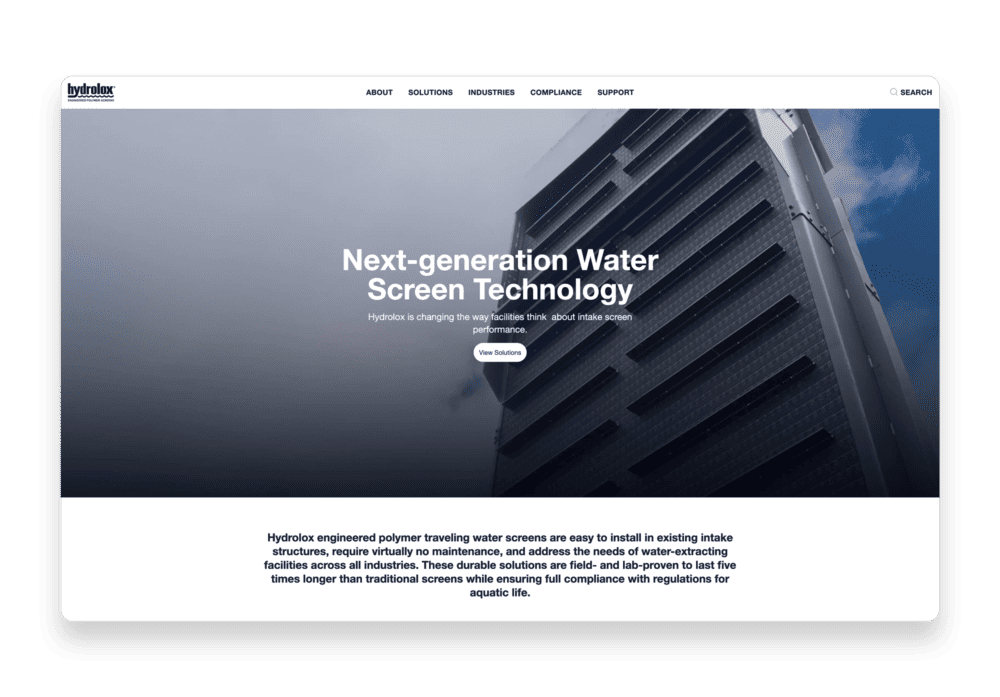 Hydrolox website homepage