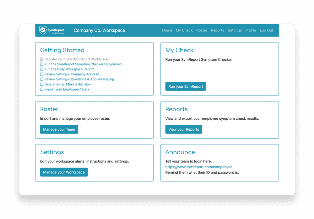 SymReport dashboard