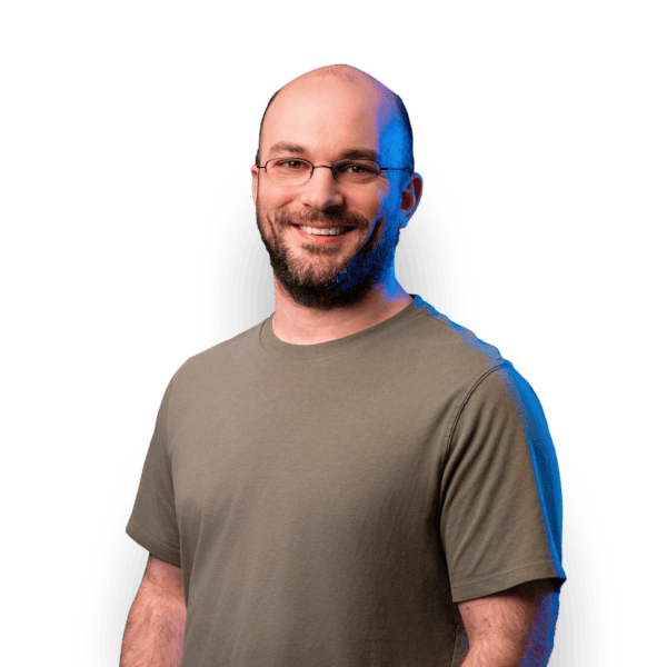 Man with beard in a brown shirt