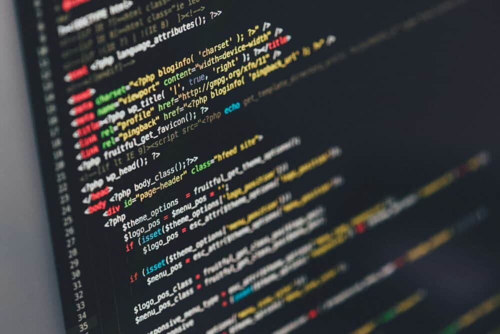 Lines of code on a computer screen