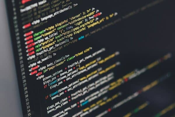 Lines of code on a computer screen
