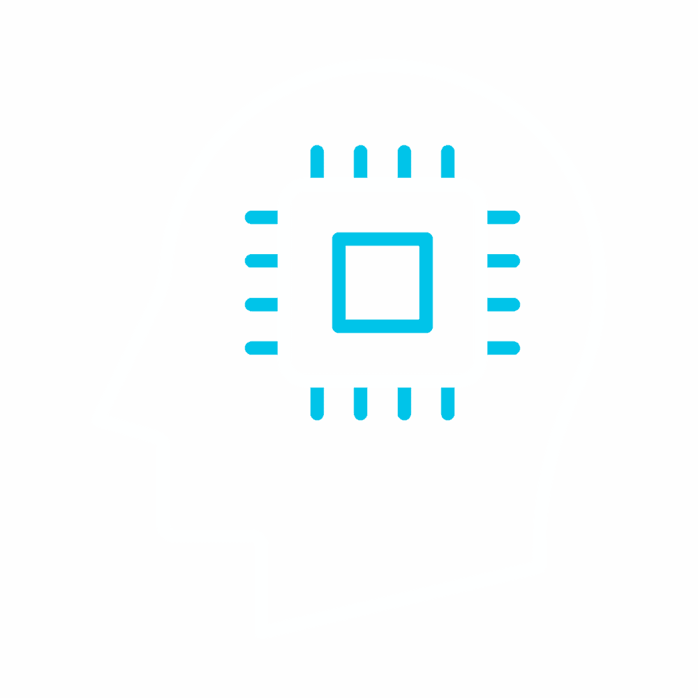 illustration of a microchip in a head