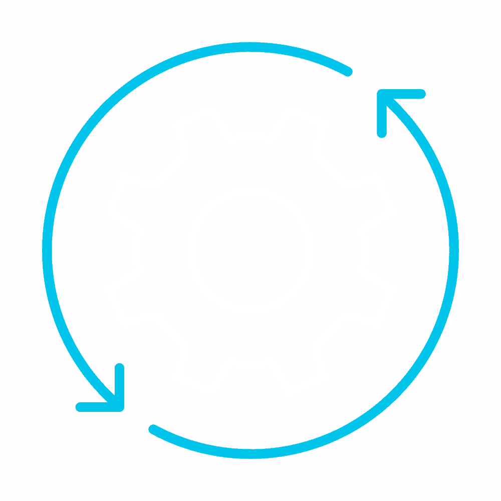 illustration of a gear in a circle of arrows