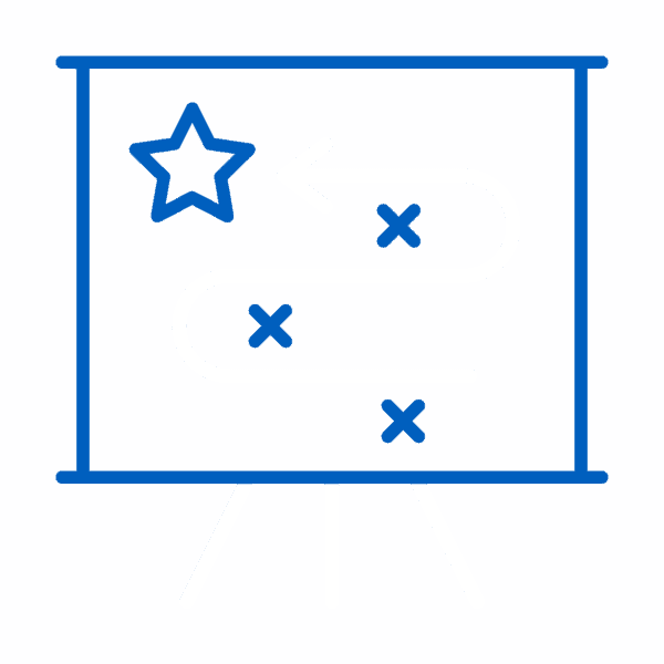 illustration of a play by play on a marker board