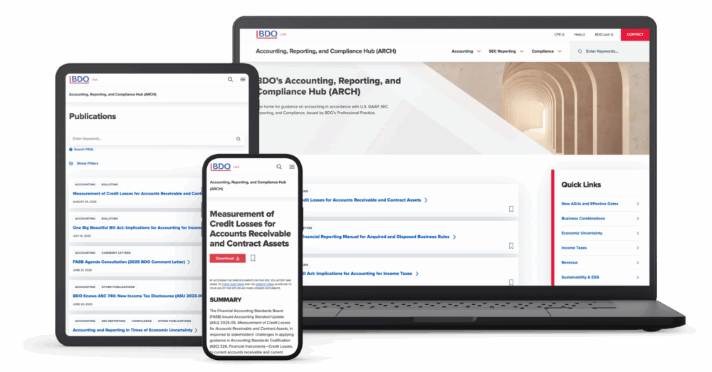 BDO Arch website on a laptop, tablet, and phone