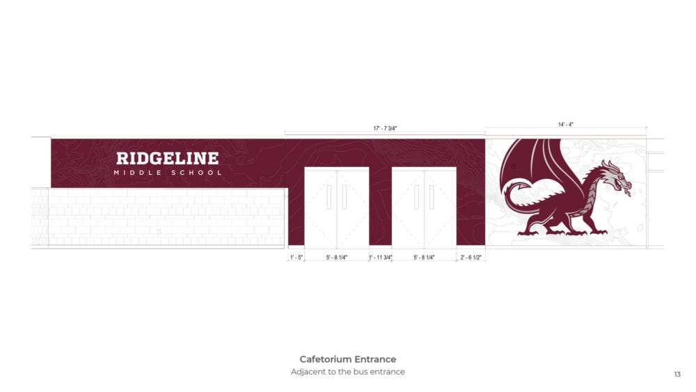Ridgeline Middle School Cafetorium Entrance Design