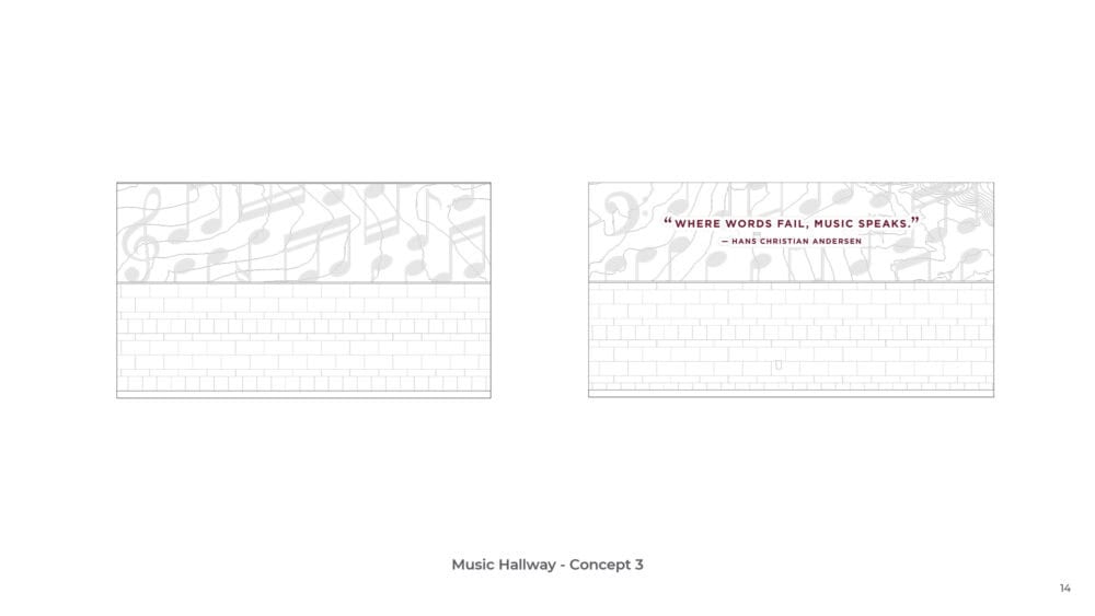 Ridgeline Middle School Music Hallway Design