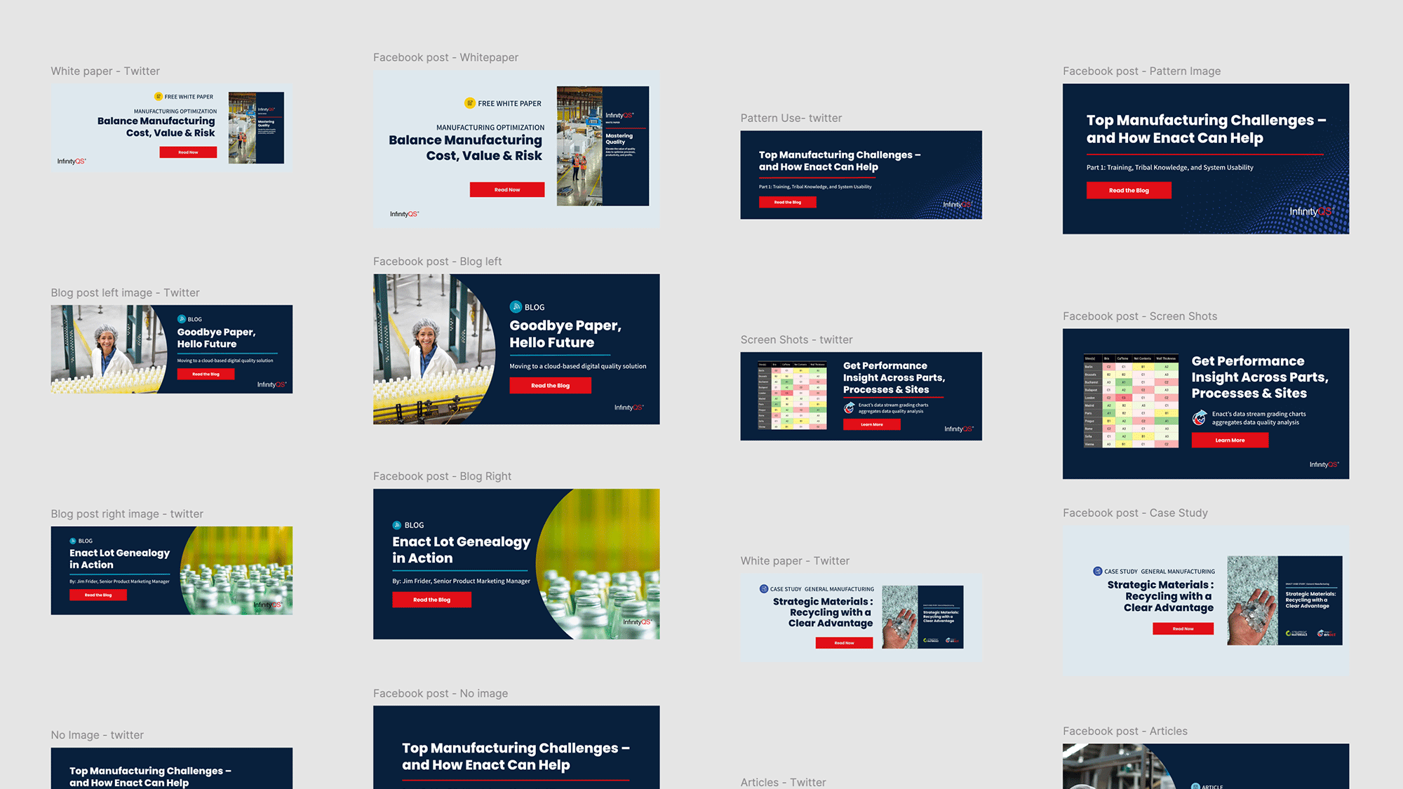 Sample content for social ads from InfinityQS.