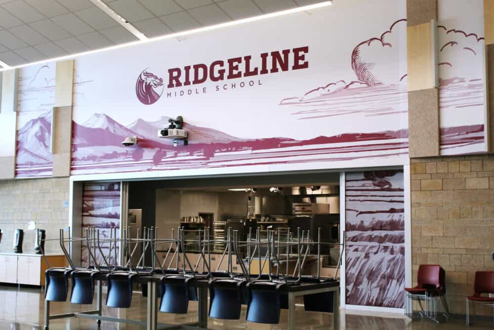 Ridgeline Middle School Installation, Cafetorium Main Wall
