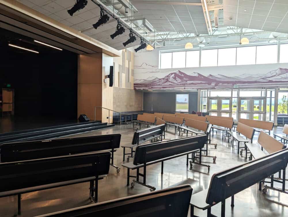 Ridgeline Middle School Installation, Cafetorium Interior and Window Wall