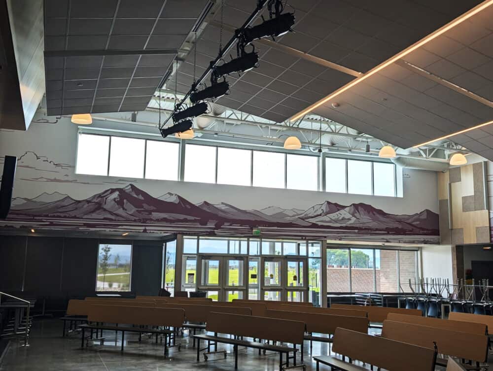 Ridgeline Middle School Installation, Cafetorium Interior and Window Wall