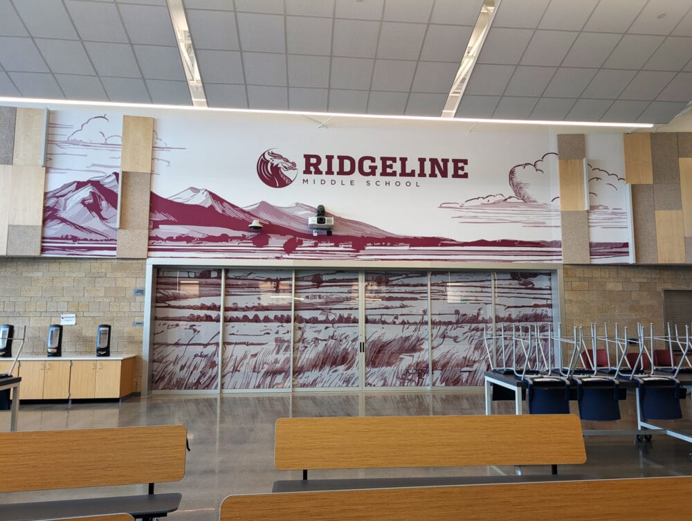 Ridgeline Middle School Installation, Cafetorium Interior and Main Wall