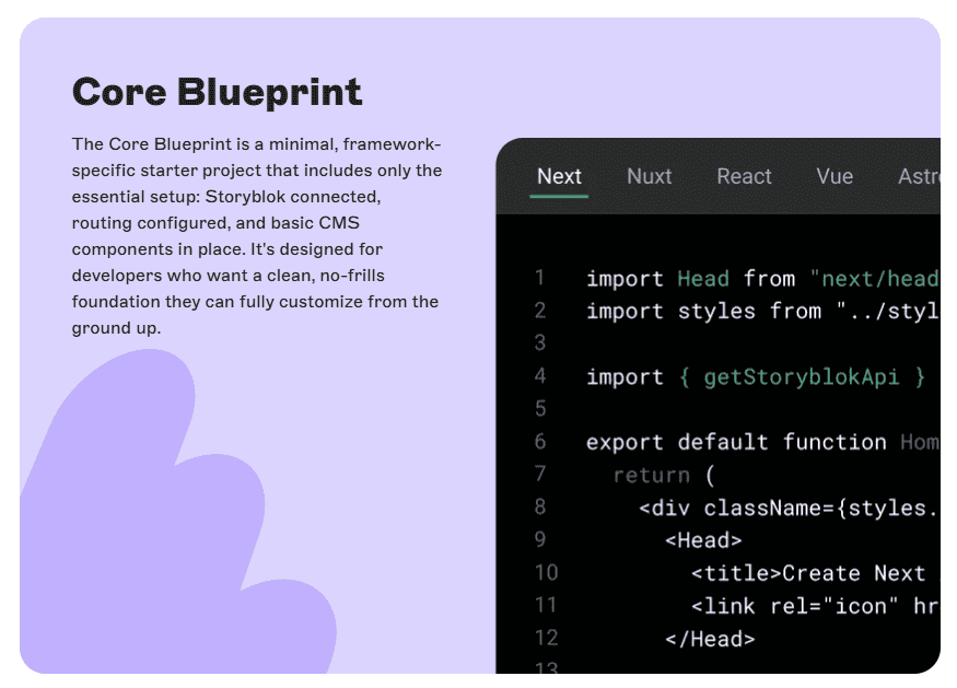 Storyblok's Core Blueprint