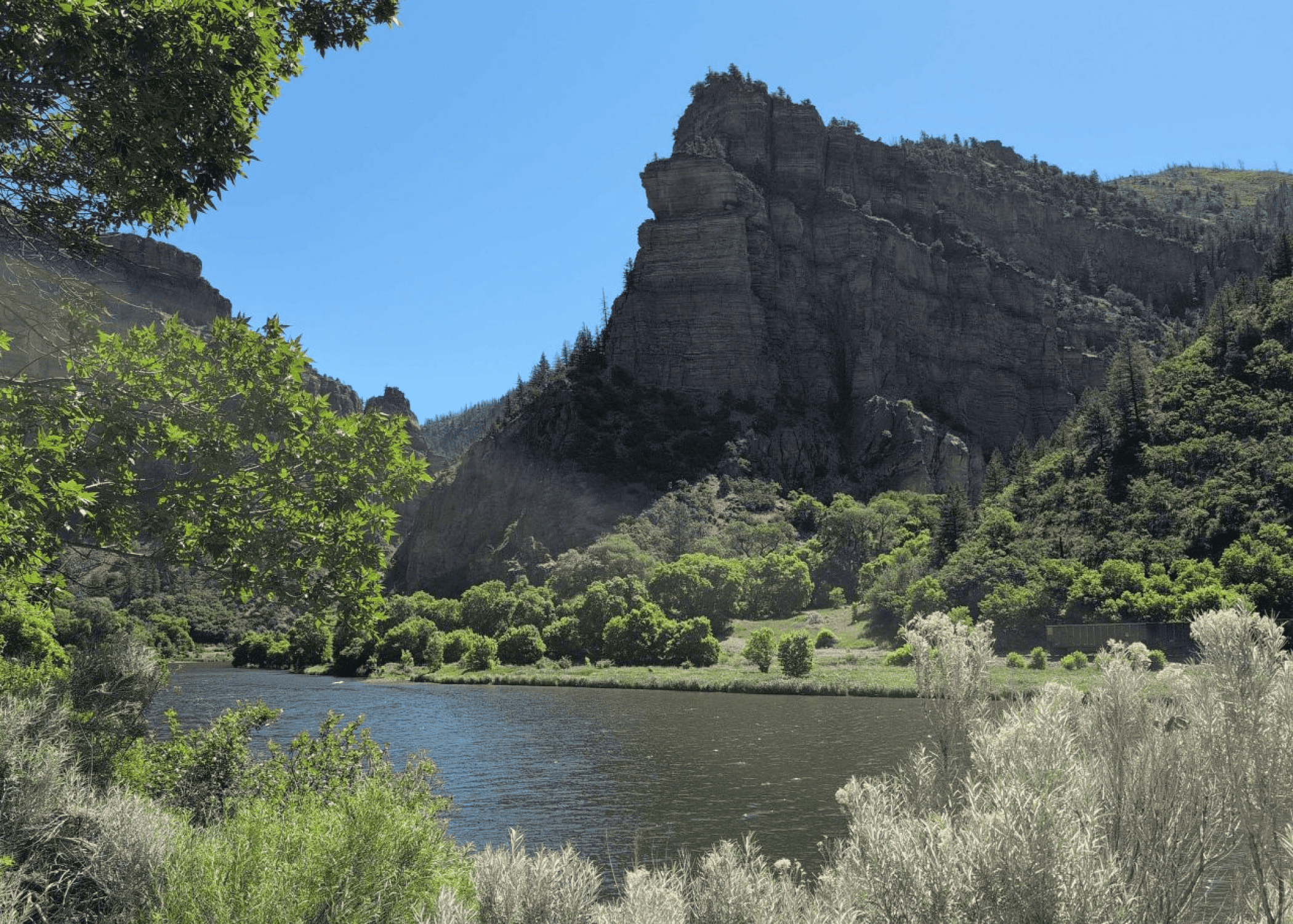 Scenic view of the Colorado River and canyon cliffs near Glenwood Springs, Colorado, taken during the CSAE 2026 Annual Conference community hike.